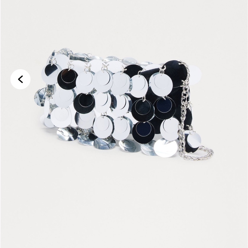 Silver Sequin Chain Bag